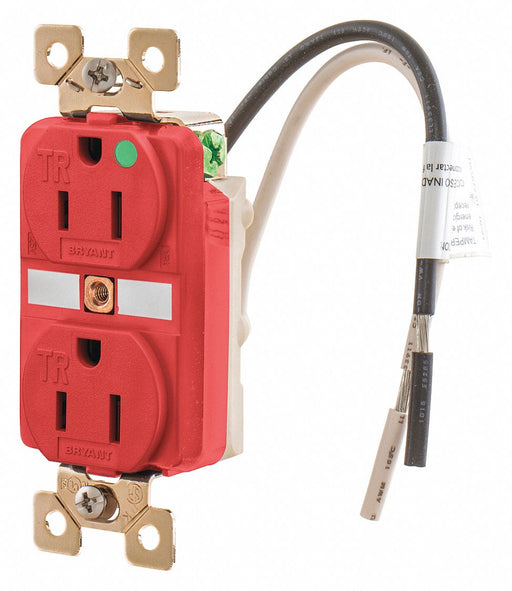 Receptacle Red 15A Duplex Outlet 125VAC
