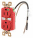 Receptacle Red 15A Duplex Outlet 125VAC