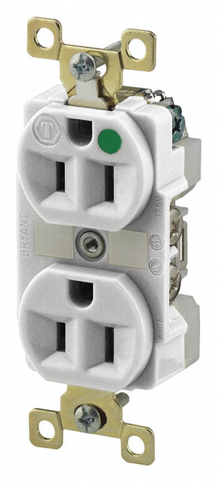 Receptacle White 15A 5-15R NEMA Config.