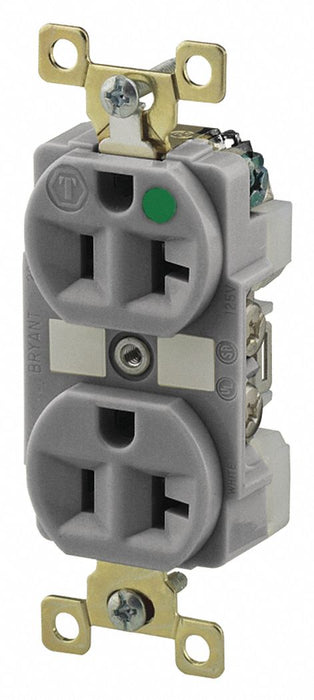 Receptacle Gray 20A 125VAC Illuminated