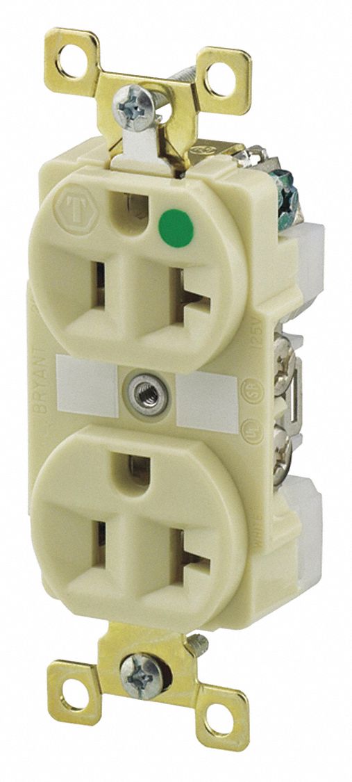 Receptacle Ivory 20A 125VAC Illuminated