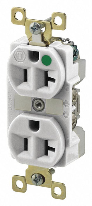 Receptacle White 20A 125VAC Illuminated