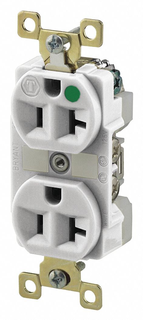 Receptacle White 20A 125VAC Illuminated