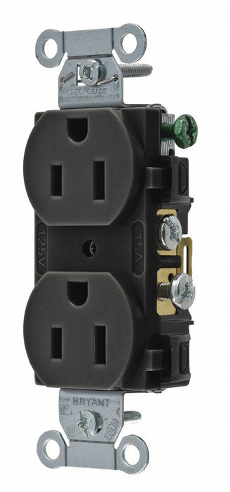 Receptacle Black 15A 5-15R NEMA Config.