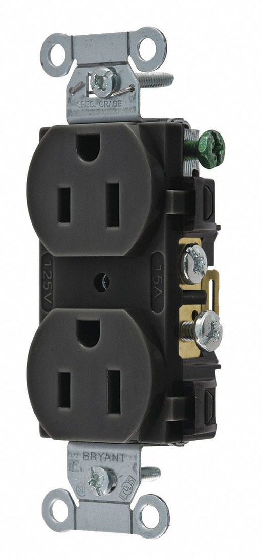 Receptacle Black 15A 5-15R NEMA Config.