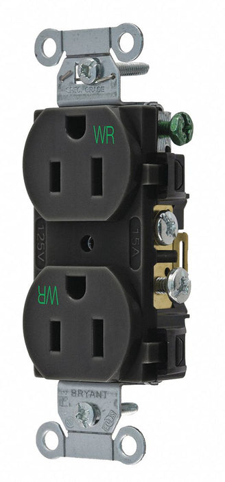 Receptacle Blk Nylon 5-15R NEMA Config.