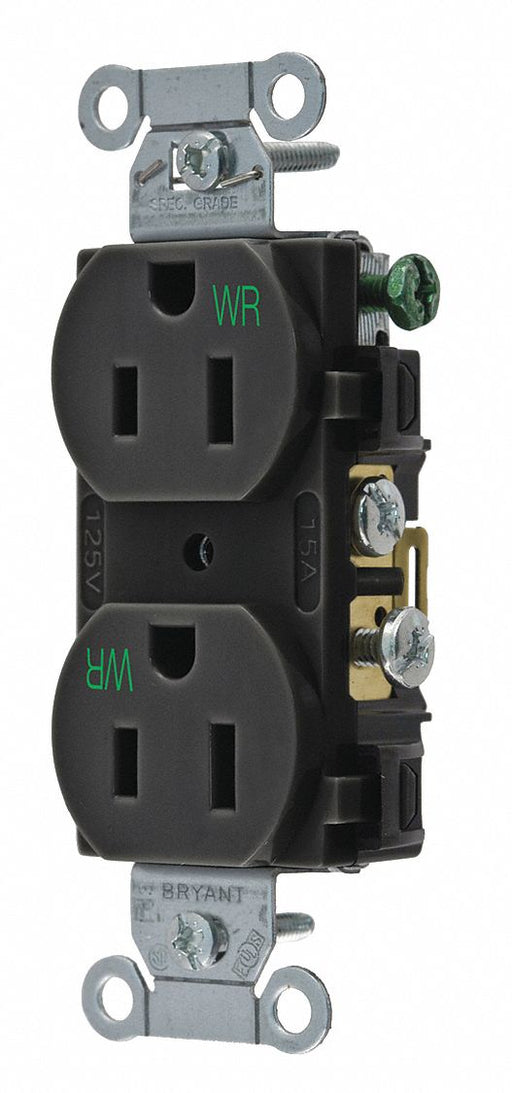 Receptacle Blk Nylon 5-15R NEMA Config.
