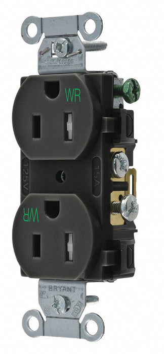 Receptacle Black 125VAC Tamper Resistant
