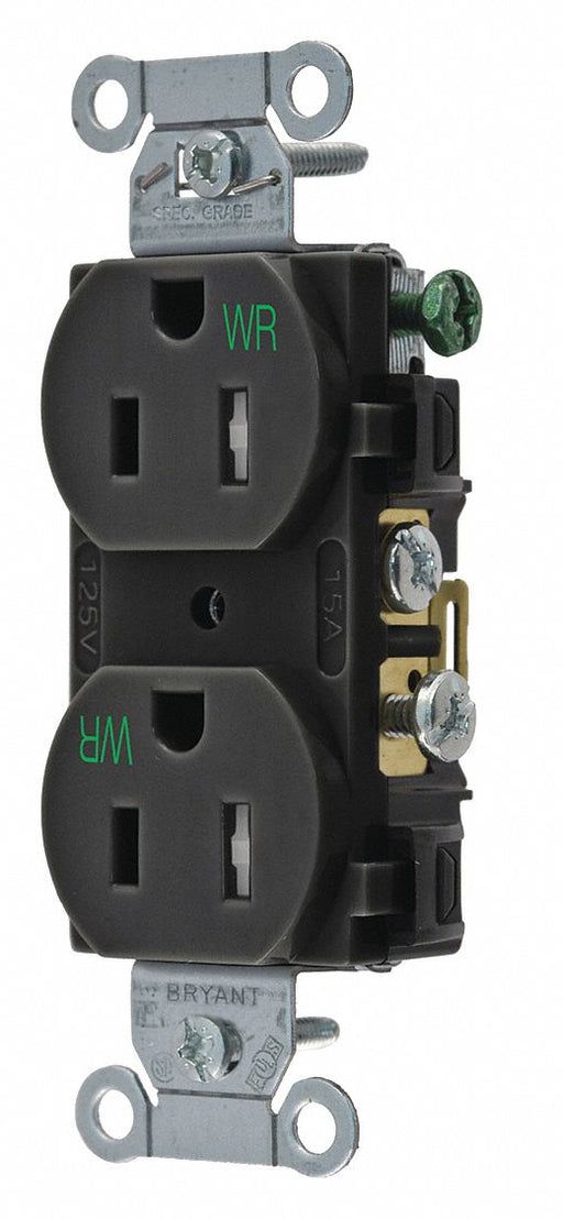Receptacle Black 125VAC Tamper Resistant