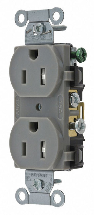 Receptacle Gray 15 A 2P3W Back Side 1PK