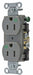 Receptacle Gray 15 A 2P3W Back Side 1PK