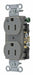 Receptacle Gray 15 A 2P3W Back Side 1PK