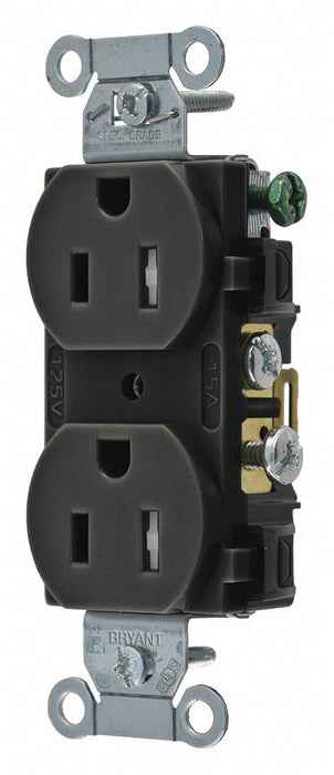 Receptacle Blk 15A Tamper Resist. Nylon