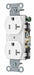 Receptacle White 20A Duplex Outlet Nylon