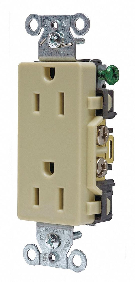 Receptacle Ivory 15A Flush Mount 125VAC
