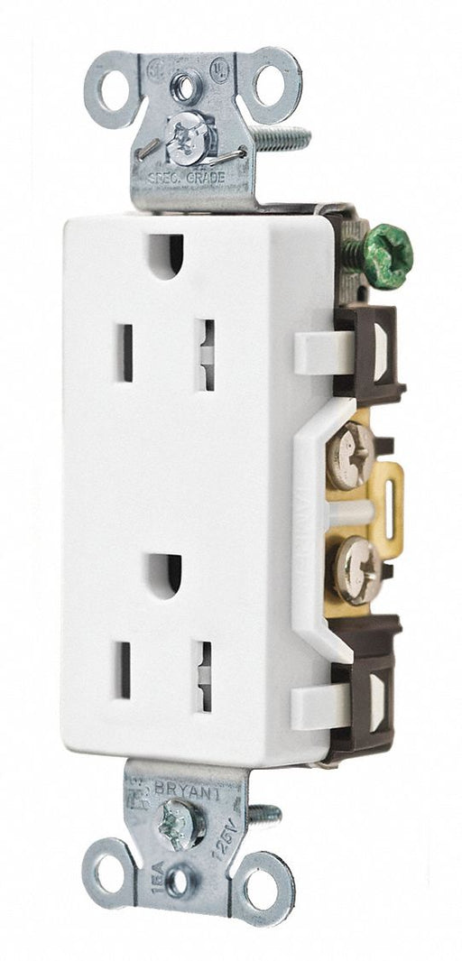 Receptacle White 15A Tamper Resist Nylon