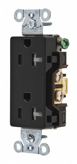 Receptacle Blk 20A Tamper Resist. 125VAC