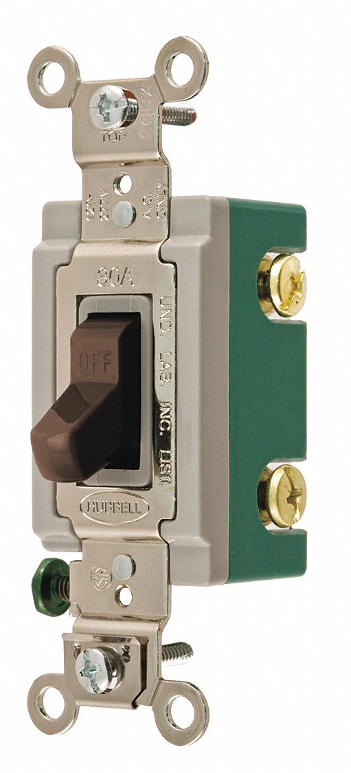 Wall Switch 30A Brown 2-Pole Type Toggle