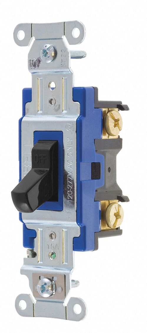 Wall Switch 15A Black 1-Pole Type Toggle