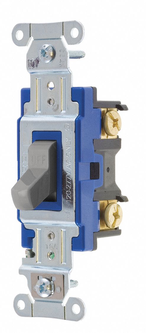 Wall Switch 15A Gray 1-Pole Type Toggle