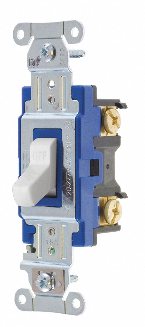 Wall Switch 15A White 1-Pole Type Toggle