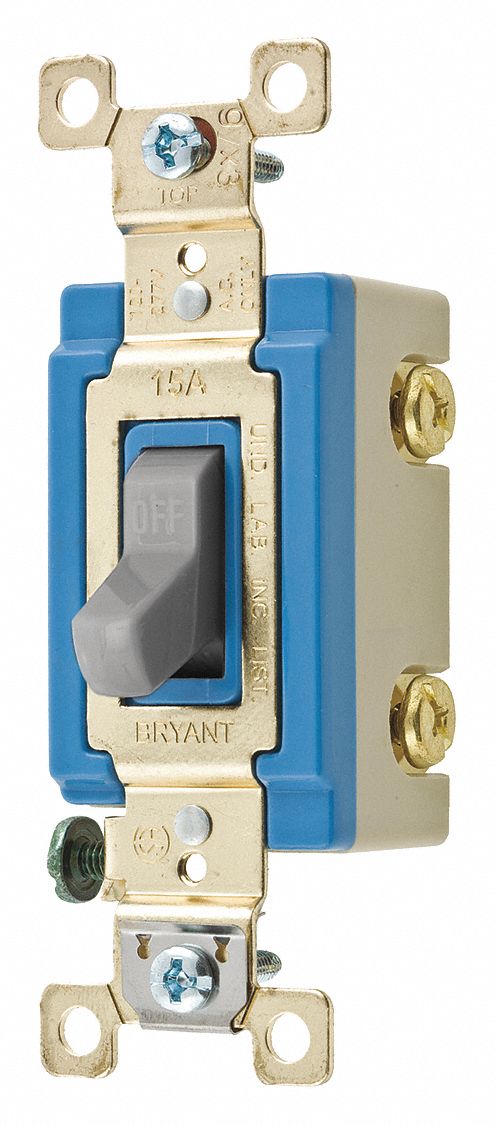 Wall Switch 15A Gray 2-Pole Type Toggle