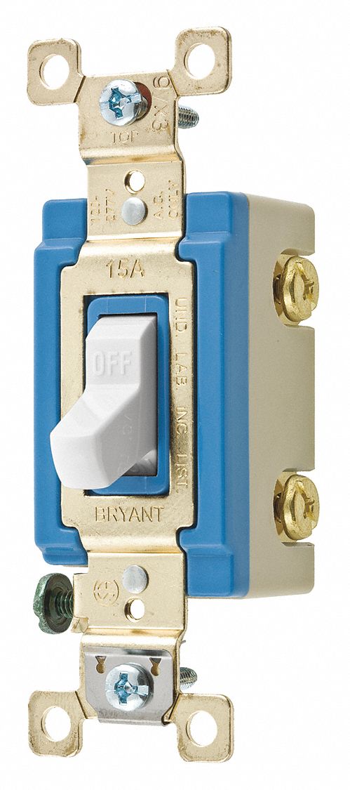 Wall Switch 15A White 2-Pole Type Toggle