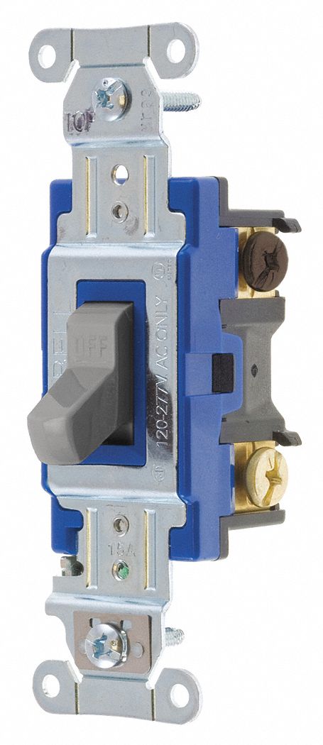 Wall Switch 15A Gray 3-Way Type Toggle