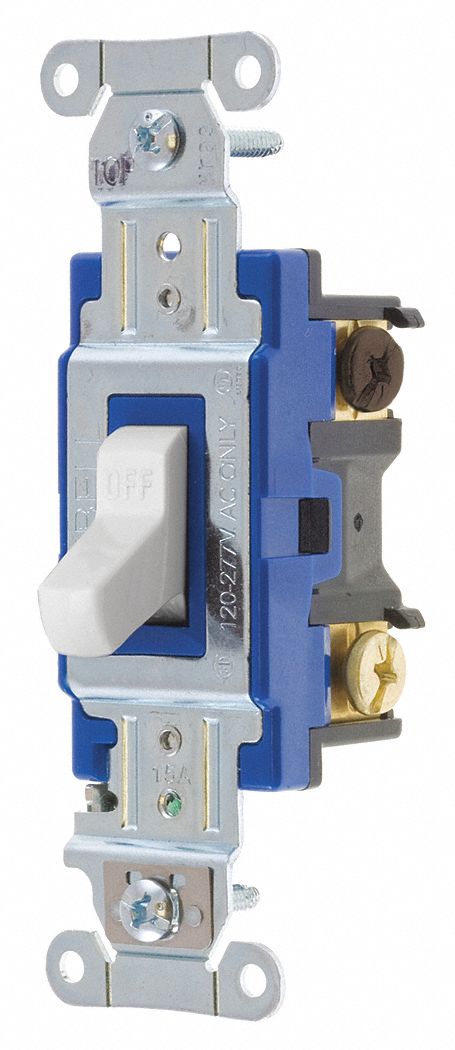 Wall Switch 15A White 3-Way Type Toggle