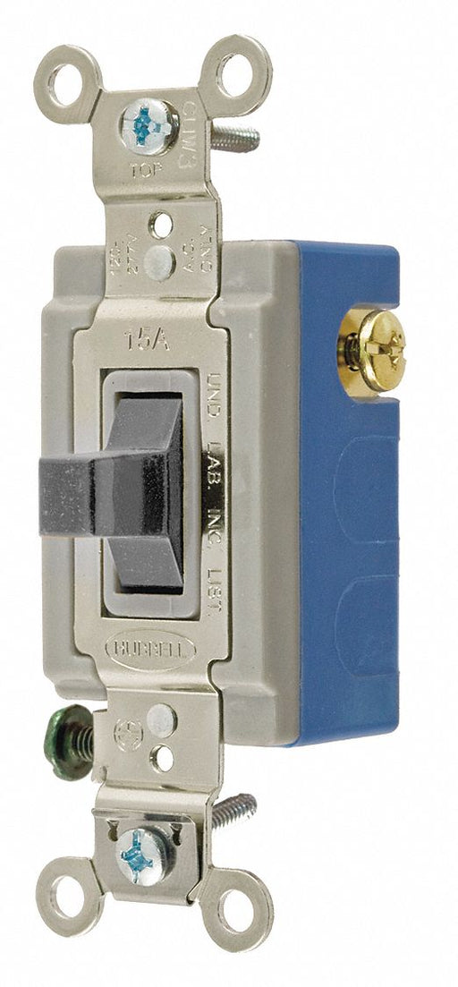 Wall Switch 15A Gray Toggle 1/2 to 2 HP