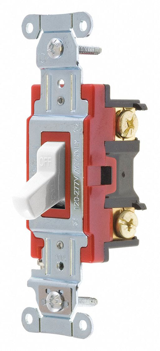 Wall Switch 20A White 1-Pole Type Toggle