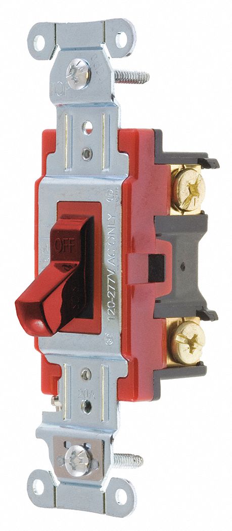 Wall Switch 20A Red 2-Pole Type Toggle