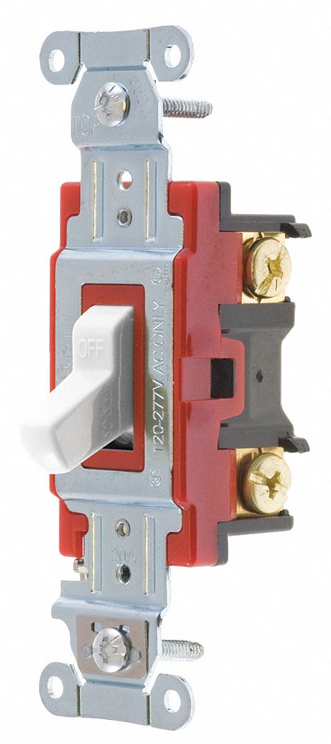 Wall Switch 20A White 2-Pole Type Toggle