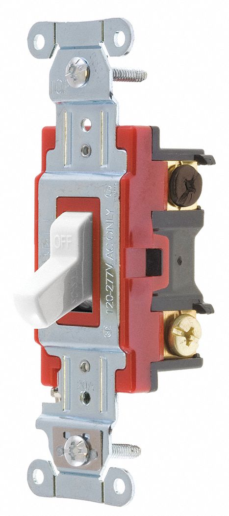 Wall Switch 20A White 3-Way Type Toggle