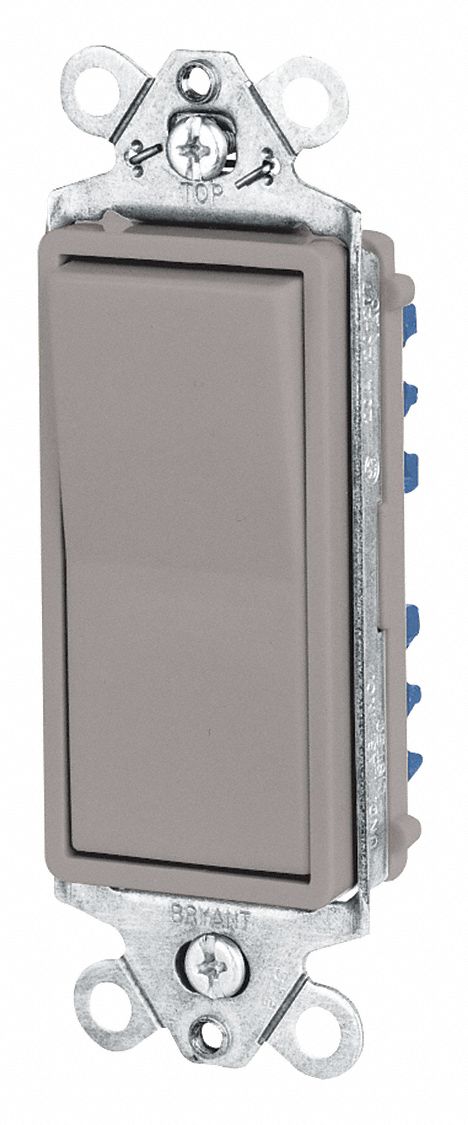 Wall Switch 15A Gray 1-Pole Type Rocker
