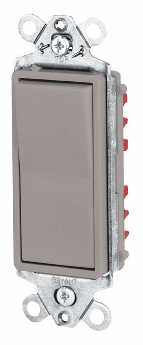 Wall Switch 20A Gray 1-Pole Type Rocker