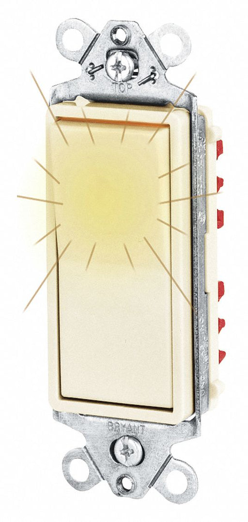 Illuminated Wall Switch Ivory 3-Way Type