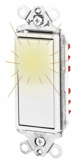 Illuminated Wall Switch White 3-Way Type