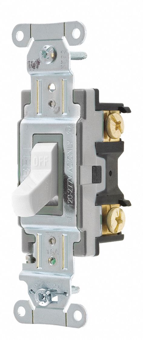 Wall Switch 15A White Toggle 120/277VAC