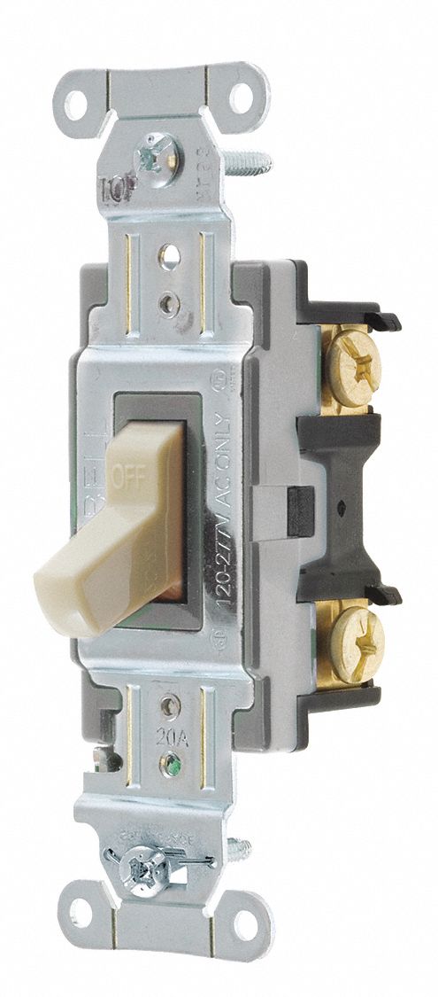 Wall Switch 20A Ivory Toggle 120/277VAC