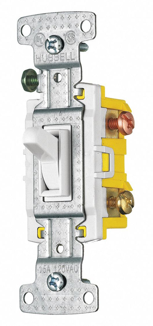 Wall Switch 15A White 3-Way Type 1/2 HP