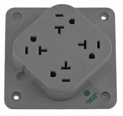 Receptacle Gray 20 A 2P3W Back 1PK