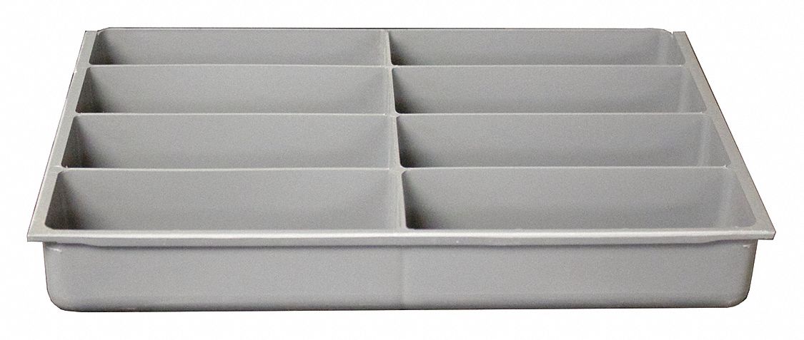 DrwInsrt Gry 8Cmptmnt PlyPrp Fit91/4 Box