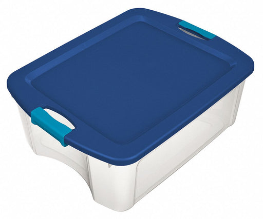 Storage Tote Clear/Blue Polypropylene