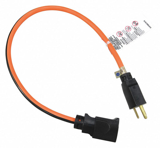 Lock Ext Cord 2ft 14Ga 15A SJTW Org/Blk