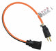 Ext.Cord 2ft Org Blk 14AWG Round