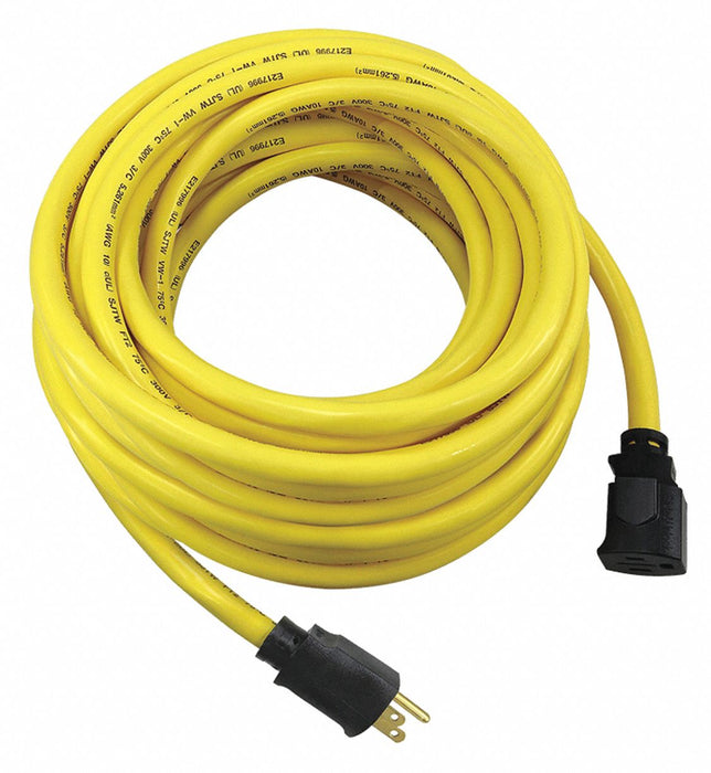 Lock Ext Cord 50ft 10Ga 15A SJTW Yel