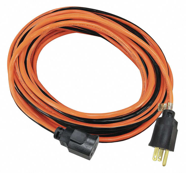 Ext.Cord 25ft Blk/Org 14AWG Round
