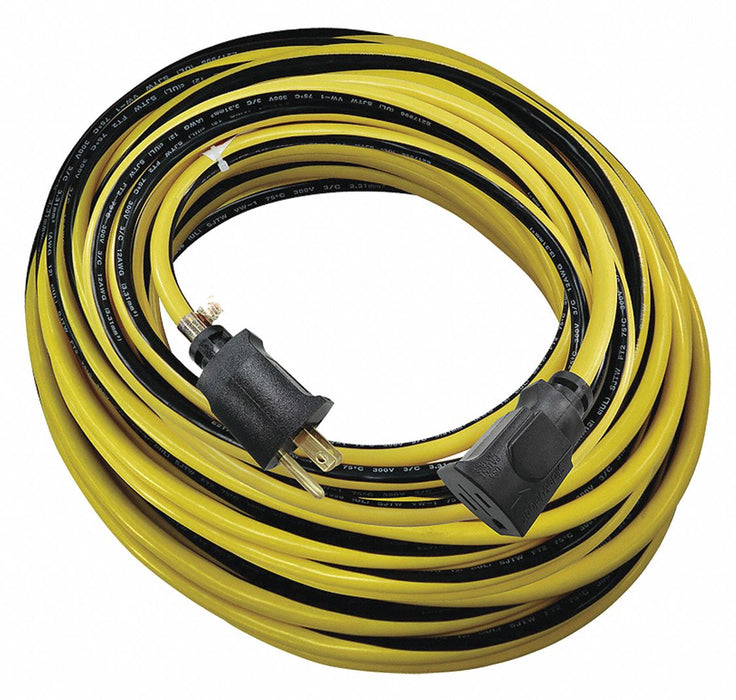 Lock Ext Crd 100ft 12Ga 15A SJTW Yel/Blk