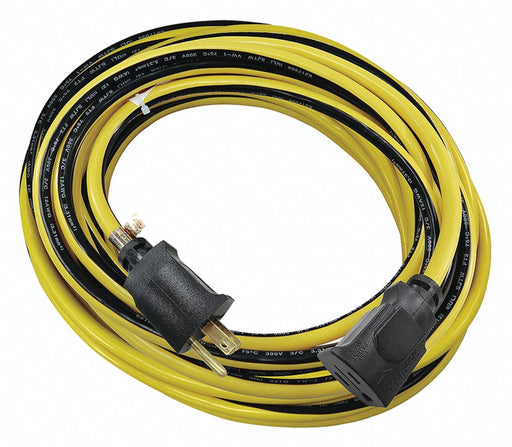 Lock Ext Cord 25ft 12Ga 15A SJTW Yel/Blk